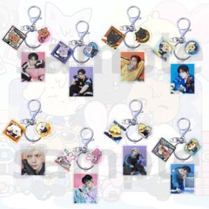 KPOP Acrylic Keychain ATEEZ San Mingi Jongho Yunho Seonghwa Yeosang Wooyoung Hongjoong Plastic Keys Charm
