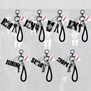 #Bangtan-KEY09 KPOP Bangtan Boys Acrylic Keychain Plastic Keychain Jungkook Taehyung Jimin Jin Rm Suga Jhope Plastic Keys Charm