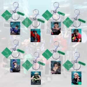 #ATEEZ-KEY03 KPOP ATEEZ GOLDEN HOUR : Part.5 Acrylic Keychain San Mingi Jongho Yunho Seonghwa Yeosang Wooyoung Hongjoong Plastic Keys Charm