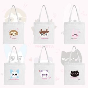 KPOP Zippered Canvas Bag Non-woven Bags Ruka Pharita Asa Ahyeon Rora Chiquita Canvas Bag