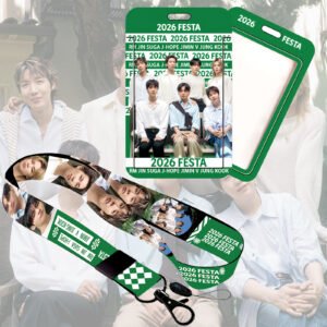 KPOP 2026 FESTA  PVC Card Holder Lanyard V JUNGKOOK SUGA J-HOPE JIMIN JIN RM  Photo Display Card Sleeve Bag Decor Gift
