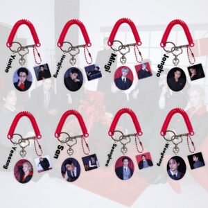 #ATEEZ-KEY02 KPOP ATEEZ GOLDEN HOUR : Part.5 Acrylic Keychain San Mingi Jongho Yunho Seonghwa Yeosang Wooyoung Hongjoong Plastic Keys Charm