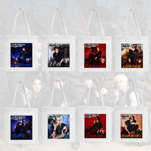 KPOP Zippered Canvas Bag Stray Kids Non-woven Bags Stray Kids World Tour <RUN IT SEOUL> Canvas Bag