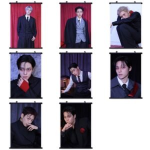 KPOP ATEEZ Photo Tapestry Fabric Poster ATEEZ GOLDEN HOUR : Part.5 Hanging Pictures