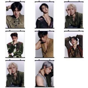 KPOP ATEEZ Photo Tapestry Fabric Poster ATEEZ GOLDEN HOUR : Part.5 Hanging Pictures