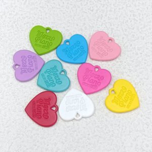 10PCS Colorful Heart Double Side Alloy Pendant Charms for DIY Jewelry Findings Accessories Keychains