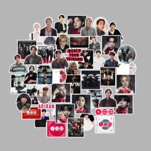 50pcs 5cm KPOP Bangtan Stickers  Jungkook Taehyung Jimin Jin Rm Suga Jhope Character Stickers