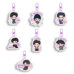 #Bangtan-KEY026 KPOP Bangtan Boys Acrylic Keychain Plastic Keychain Jungkook Taehyung Jimin Jin Rm Suga Jhope Plastic Keys Charm