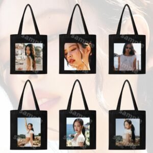 KPOP Zippered Canvas Bag JENNIE Non-woven Bags JENNIE Canvas Bag