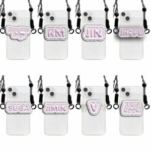 KPOP Phone Back Clip High Quality Acrylic Cartoon Phone Lanyard For JK V JIMIN SUGA JHOPE JIN RM