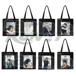 KPOP Zippered Canvas Bag Stray Kids Non-woven Bags Stray Kids World Tour <RUN IT SEOUL> Canvas Bag