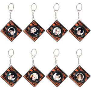 KPOP STRAYKIDS Acrylic Keychain STRAYKIDS THIS & THAT Rotating CD record keychain Plastic Keys Charm