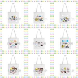 Custom Cartoon Doll Canvas Bag Cartoon Pattern Backpack without Zipper White Canvas Bag