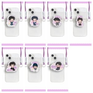 KPOP Phone Back Clip High Quality Acrylic Cartoon Phone Lanyard For JK V JIMIN SUGA JHOPE JIN RM