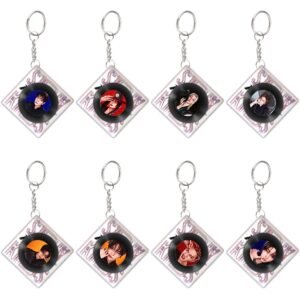 KPOP STRAYKIDS Acrylic Keychain STRAYKIDS RUN IT Rotating CD record keychain Plastic Keys Charm