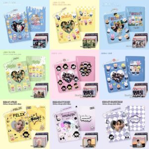KPOP STRAYKIDS Cartoon Card Album 20 pages 40 card slots Storage Album Star Acrylic Pendant 3-inch Photo Card Album Fans Collection Gift
