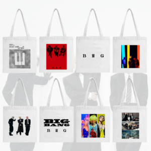 KPOP G-DRAGON TAEYANG DAESUNG Canvas Bag Cartoon Pattern Backpack without Zipper White Canvas Bag