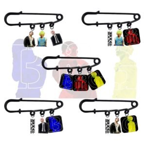 10PCS /Set BigBang 20th G-DRAGON TAEYANG DAESUNG Acrylic Clip Cartoon Acrylic Brooch Pin Badges