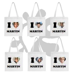 KPOP CORTIS MARTIN Canvas Bag Cartoon Pattern Backpack without Zipper White Canvas Bag