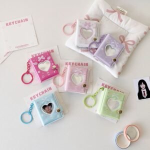 10pcs Factory Wholesale 2" Kpop Mini Photo Album Keychain Photocard Binder Album Mini Photo Card Book Holder with 32 Pockets