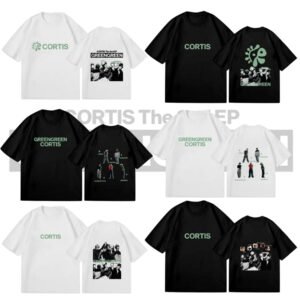 Kpop Short Sleeve CORTIS GREENGREEN T-shirt Cotton Round Neck Drop Shoulder T-shirt