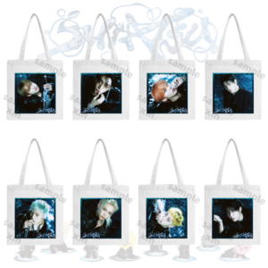 KPOP STRAYKIDS SUIATSU Canvas Bag Cartoon Pattern Backpack without Zipper White Canvas Bag