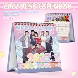 Creative 2027 Desk Calendar KPOP BT Straykids Katseye Illit Baby Merch Office Decor Ornaments